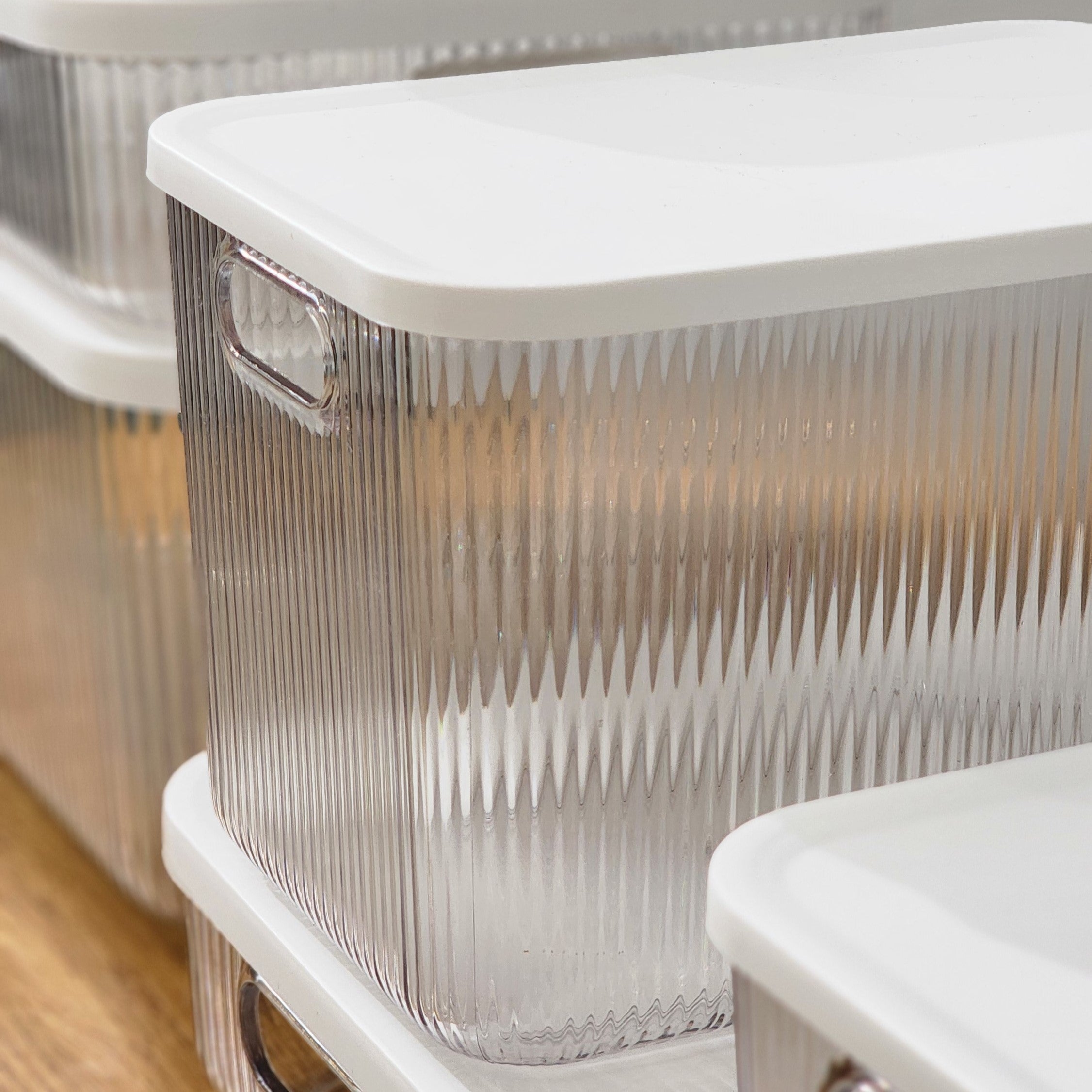 Multipurpose Ribbed Box with Lids - Semi-transparent | Extra Large