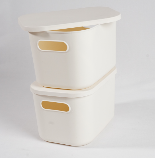 Multipurpose Stackable Bins with Lid - White | Small