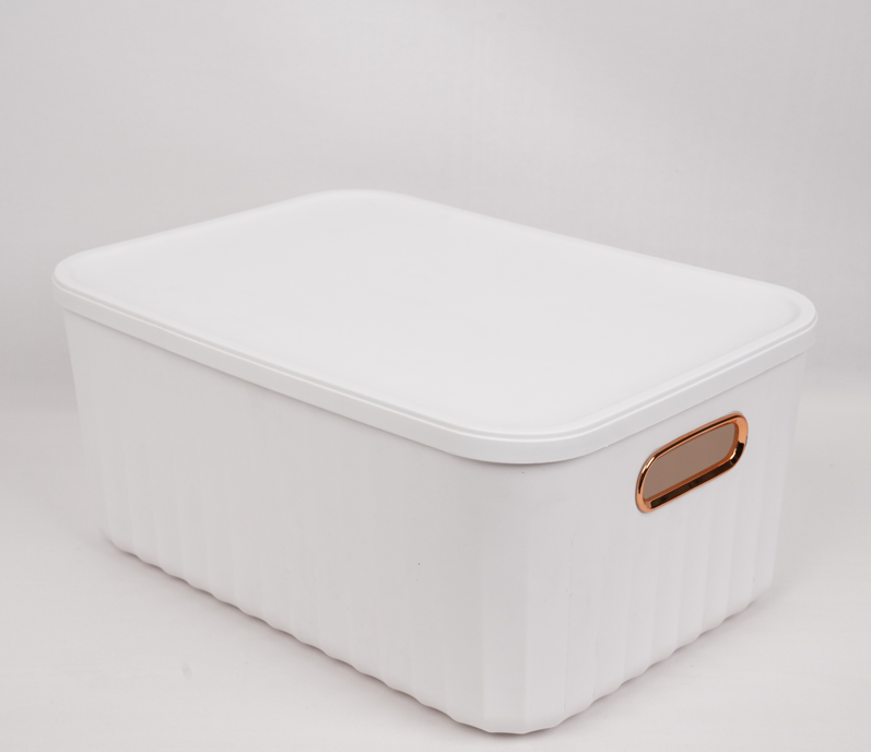 Premium Stackable Box with Lid - White | Large