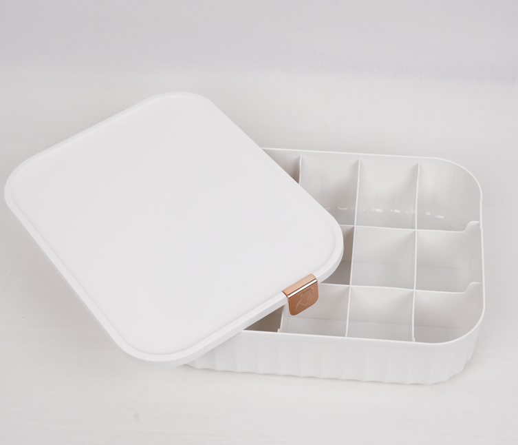 Premium Closet Organisers with Lid and Grids - White