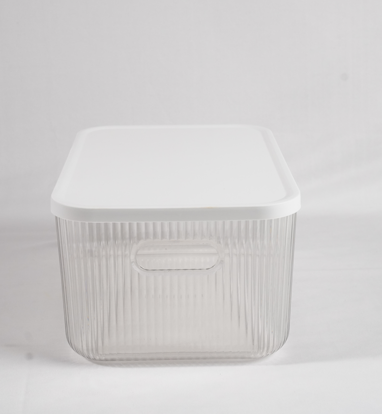 Multipurpose Ribbed Box with Lids - Semi-transparent | Medium