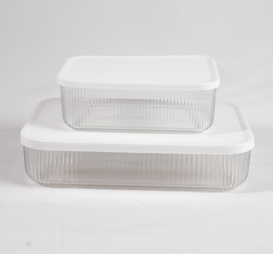 Multipurpose Ribbed Box with Lids - Semi-transparent | Large