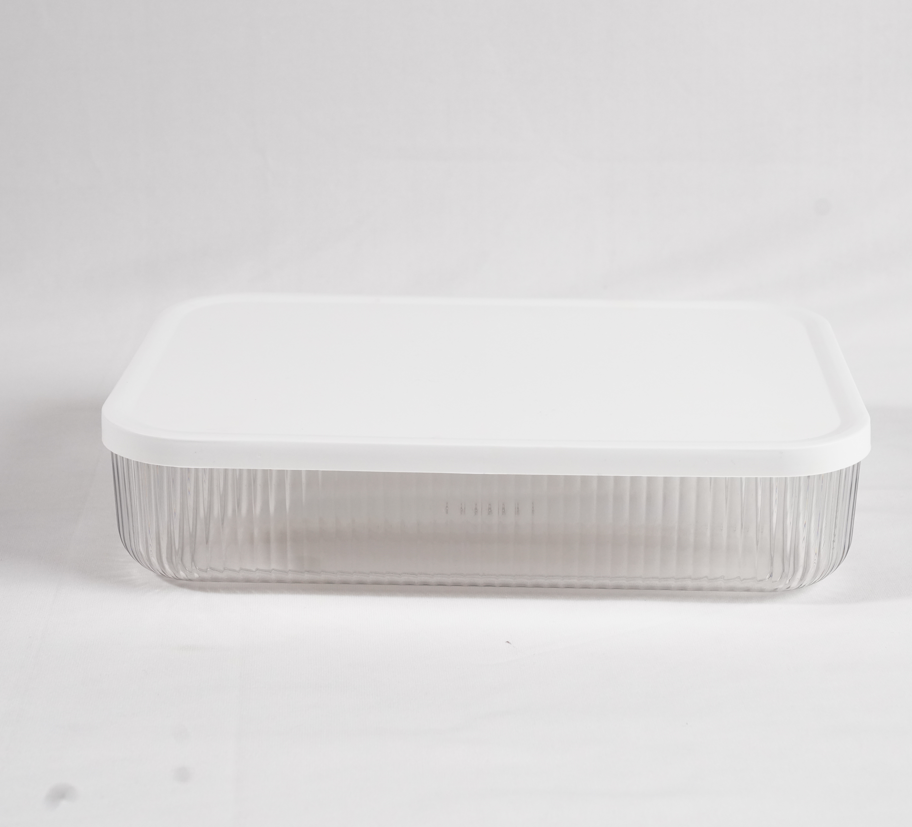 Multipurpose Ribbed Box with Lids - Semi-transparent | Large