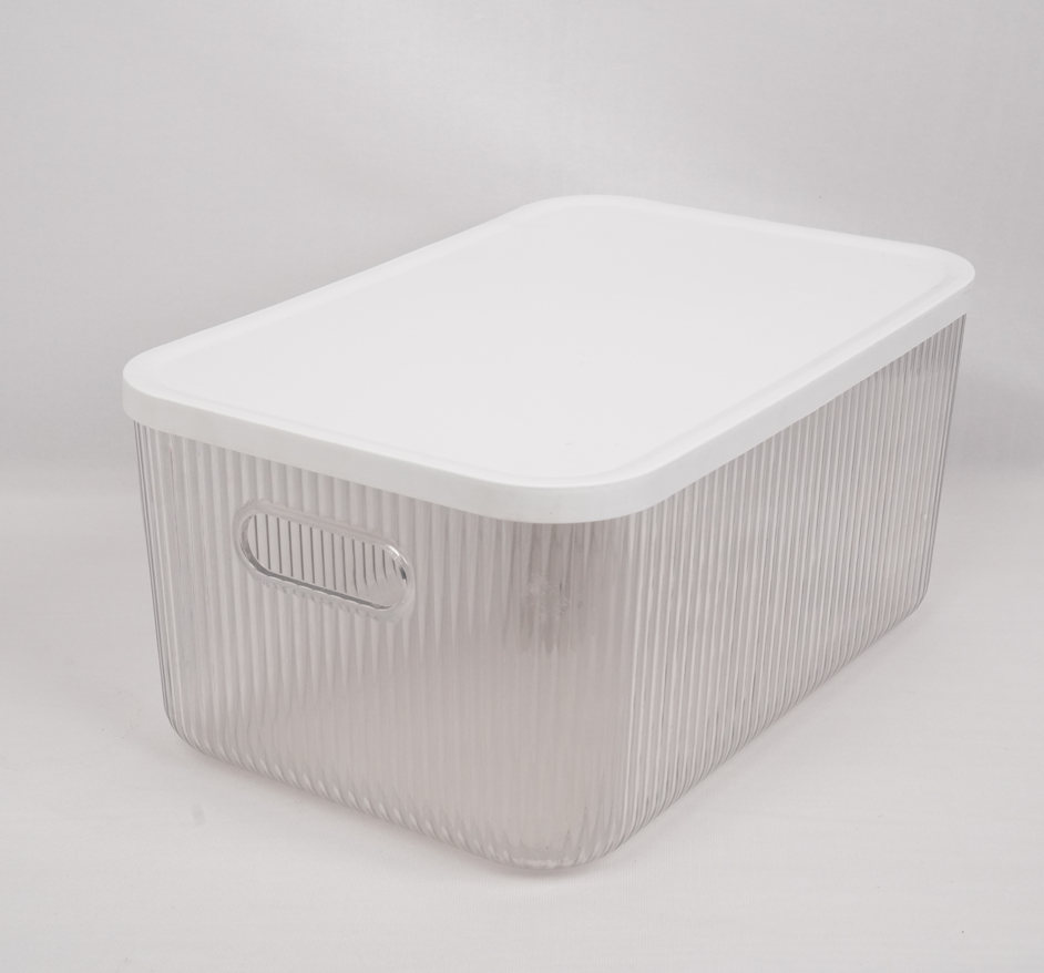 Multipurpose Ribbed Box with Lids - Semi-transparent | Extra Large