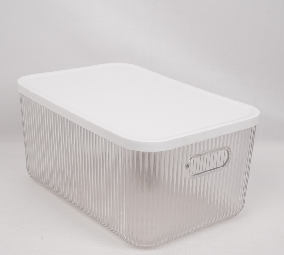 Multipurpose Ribbed Box with Lids - Semi-transparent | Extra Large