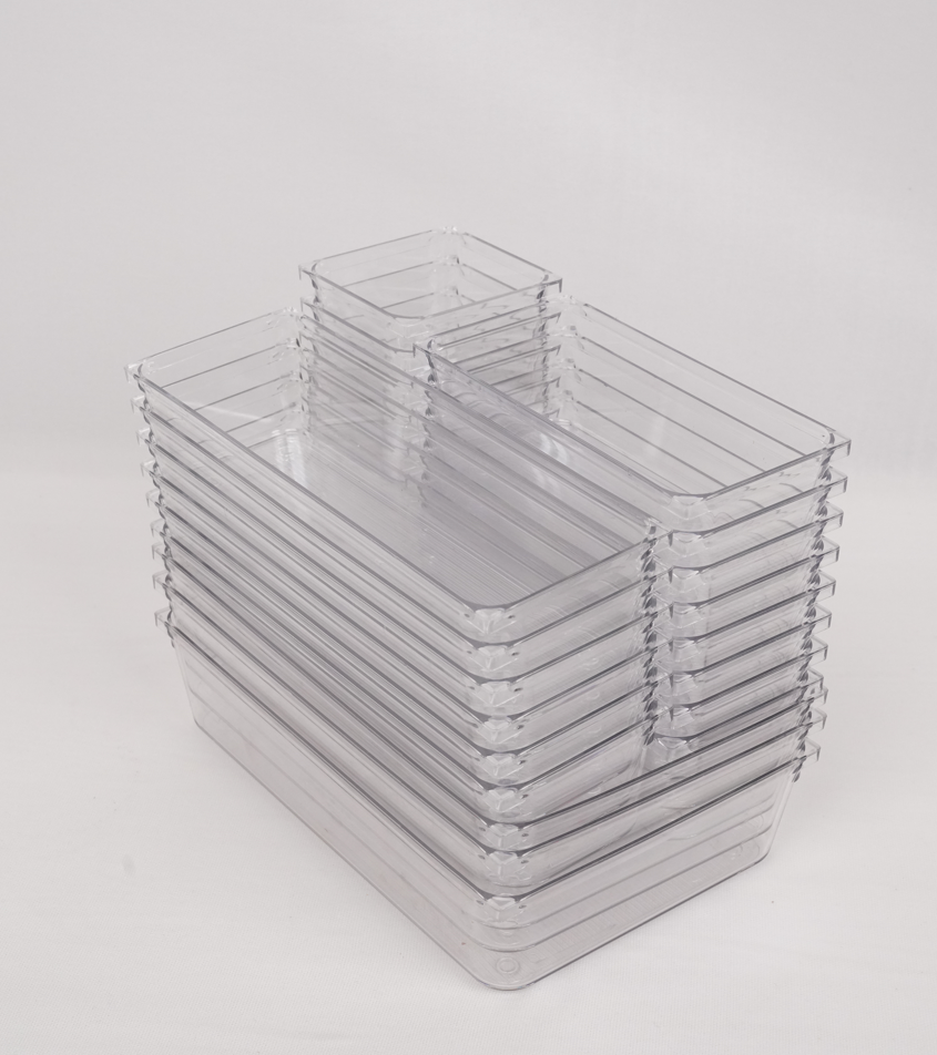 Multipurpose Drawer Organisers - Transparent (Set of 25)