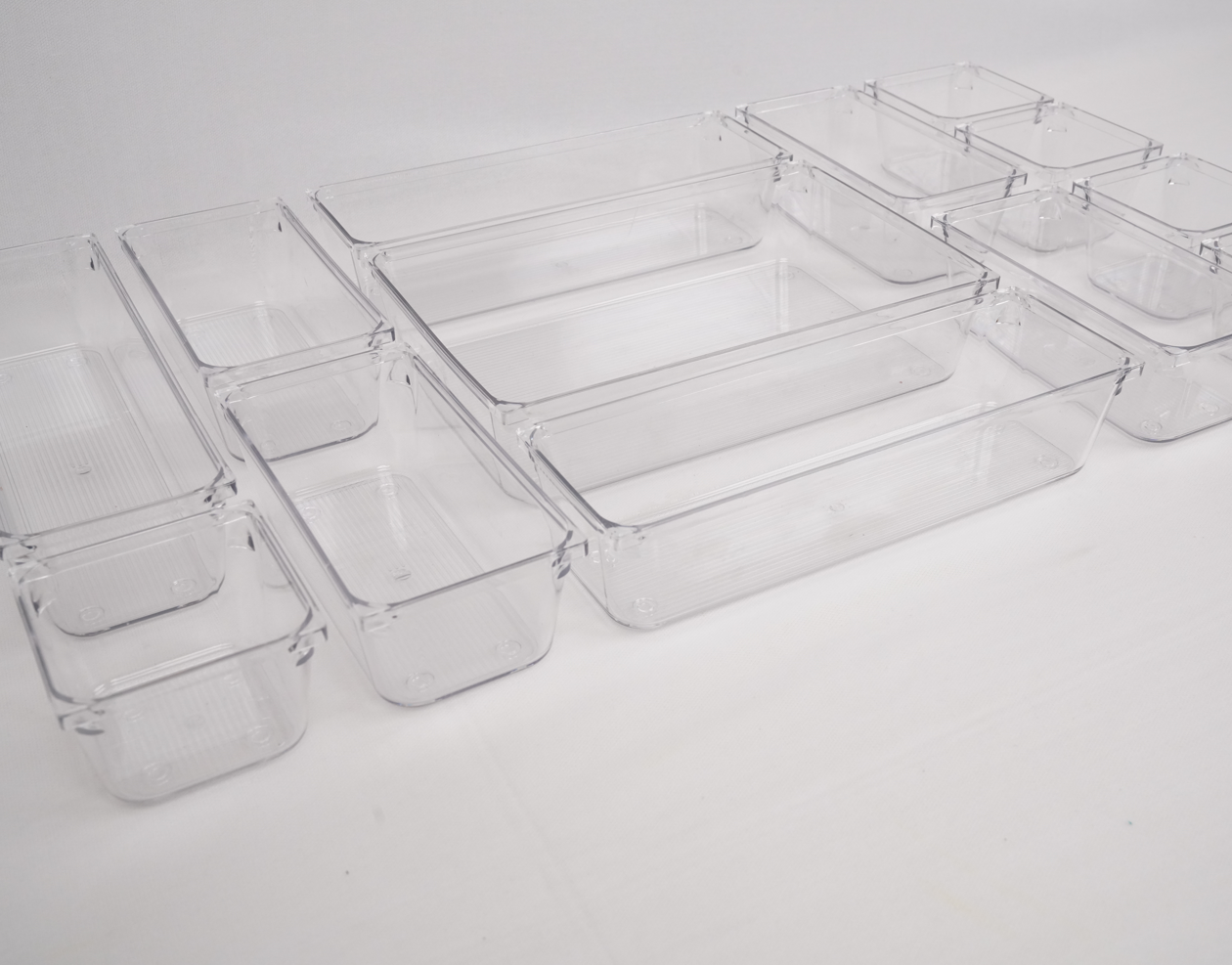 Multipurpose Drawer Organisers - Transparent (Set of 25)