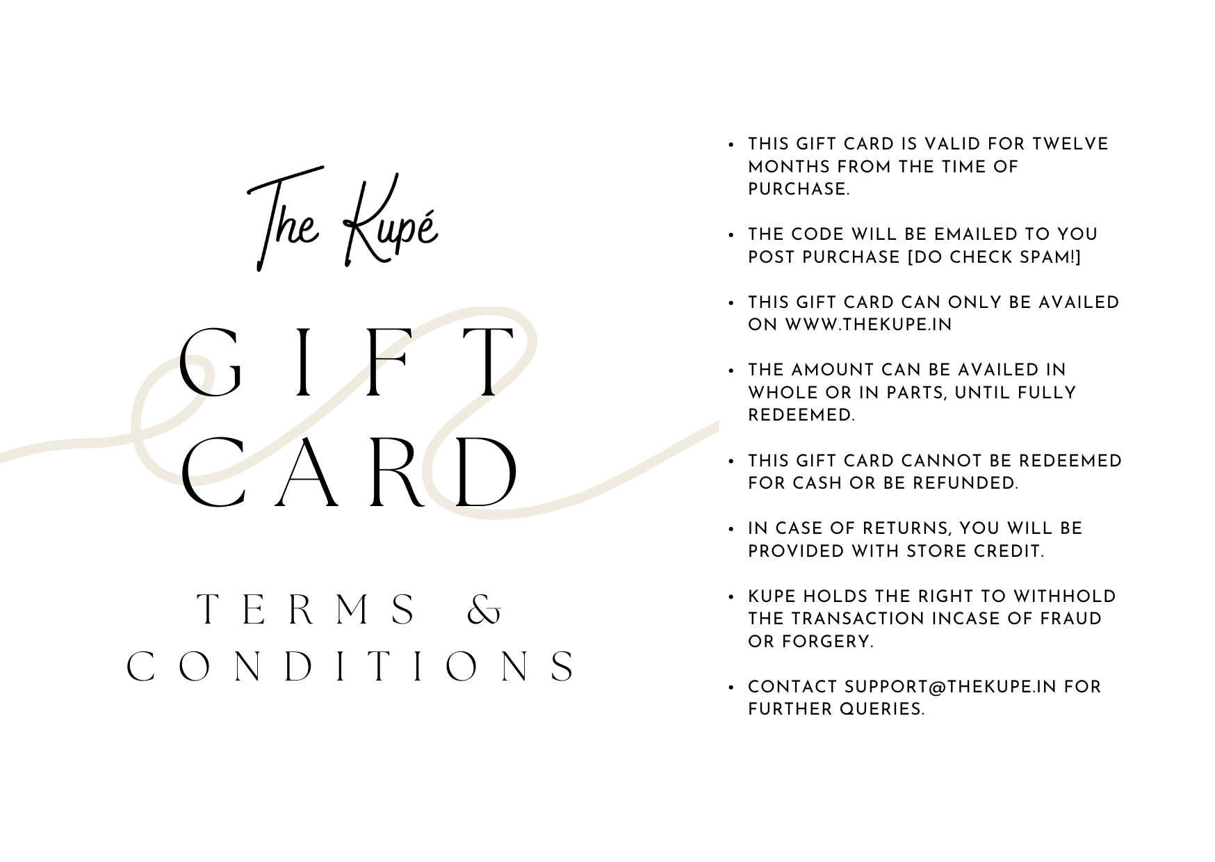 The Kupe Gift Card